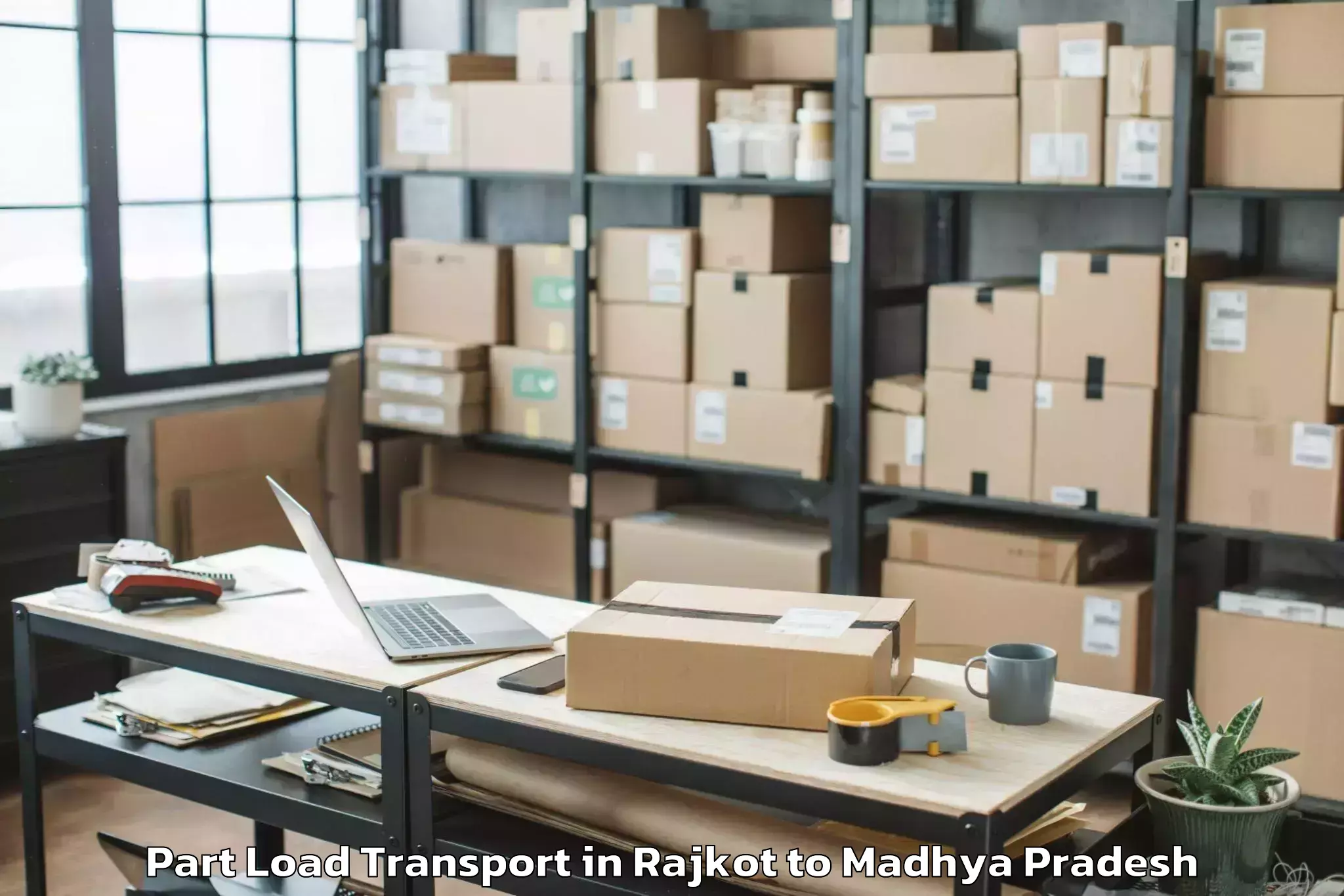 Book Rajkot to Malhargarh Part Load Transport Online